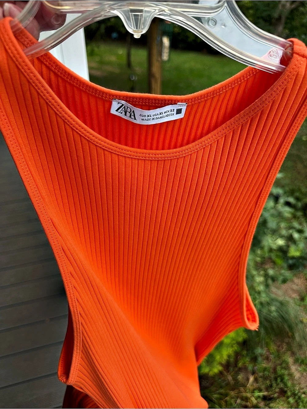 Zara Ribbed Maxi Dress in Orange Size XL Like New